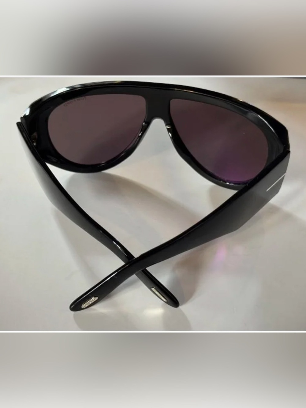 Tom Ford Black Shield Sunglasses with Dark Smoke Lenses - Picture 2 of 12